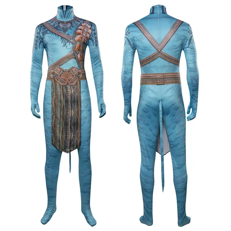 Movie Avatar Jake Sully Neytiri Cosplay Costume Tight Printing Jumpsuits Woman Man Zentai Bodysuit Halloween Carnival Party Suit