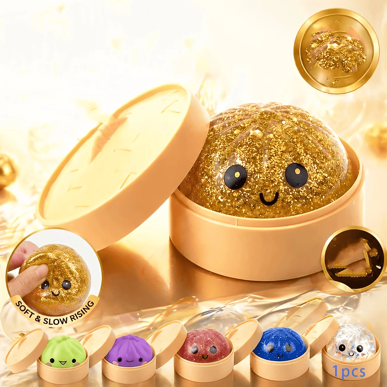 

Shunfei Baozi Squishy, 2026 New Baozi Squeeze Ball with Twistable Soft Bun Squishy Toy, Slow Rising Soft Fidget Stress Relief Ball, Kawaii Squeeze Sensory Toy Cute Stress Relief Soft Baozi Stress Ball, Christmas Gifts, Item Party Favor Random Color