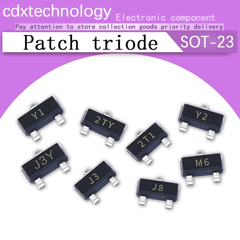 100pcs/lot chip triode S8050/SS8550 S9013 S9014 MMBT3904 3906 2222A transistor SOT-23