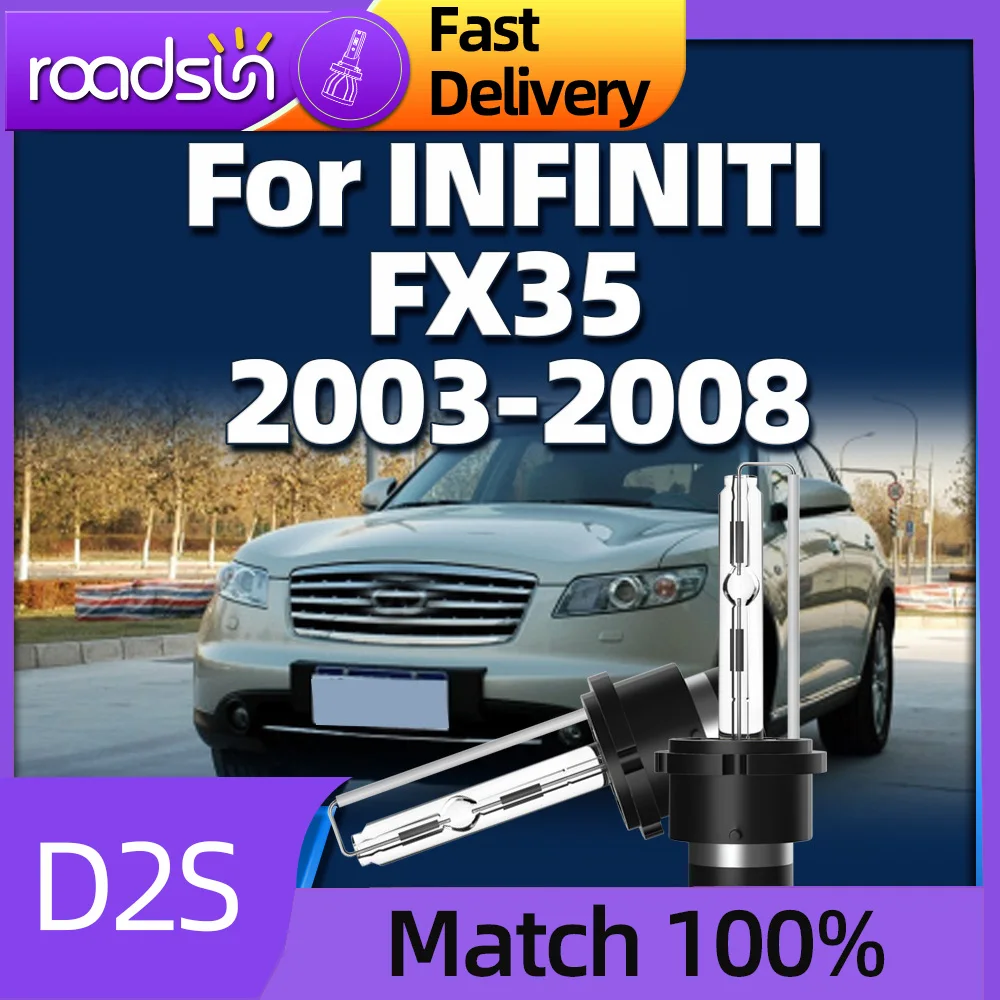 

2PCS D2S Xenon Light Bulbs 35W HID Headlight 6000K White Car Lamps For INFINITI FX35 2003 2004 2005 2006 2007 2008