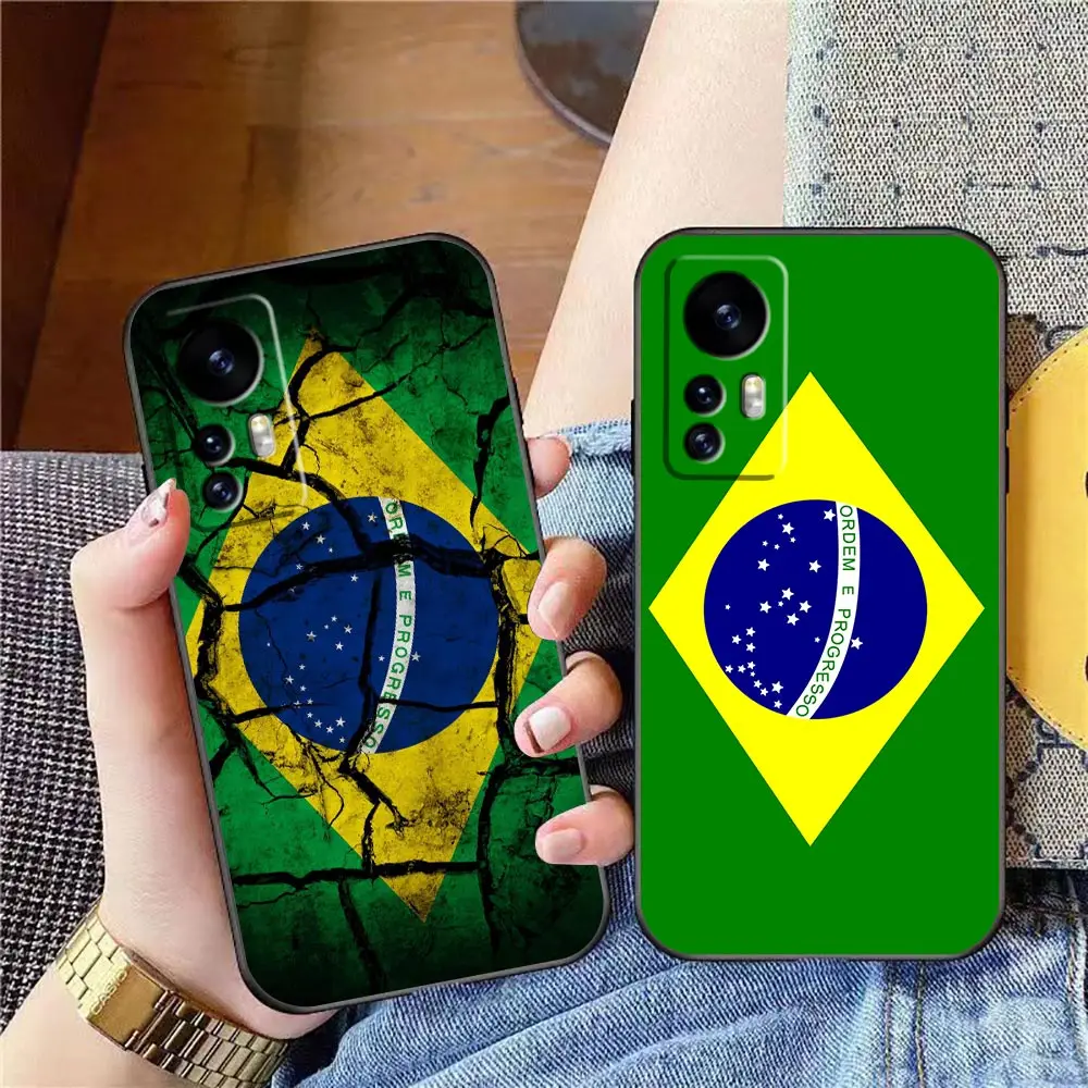 

Phone Case For Xiaomi Mi 13 12 12T 11 11T 10 9SE 9 CC9 8SE 8 6 6X 5 5S 5X Pro Tpro Lite Plus Black Soft Fundas Flag Of Brazil