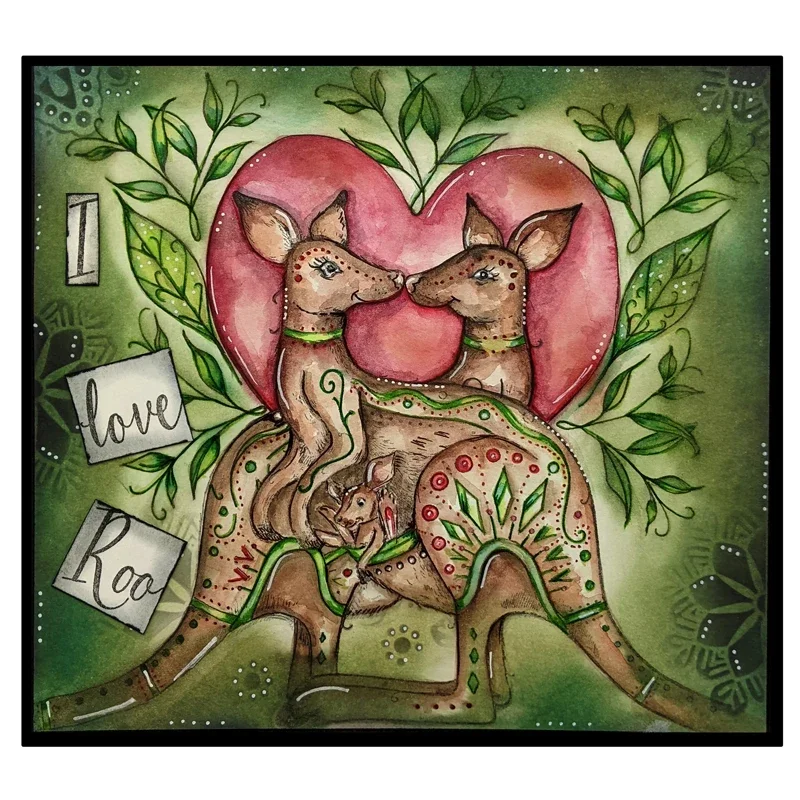 WaterColor Cute Kangaroo Koala Animal Silicone Clear Stamp Fox Rabbit For Scrapbooking DIY Craft Decoration Soft Stamp 15x21cm