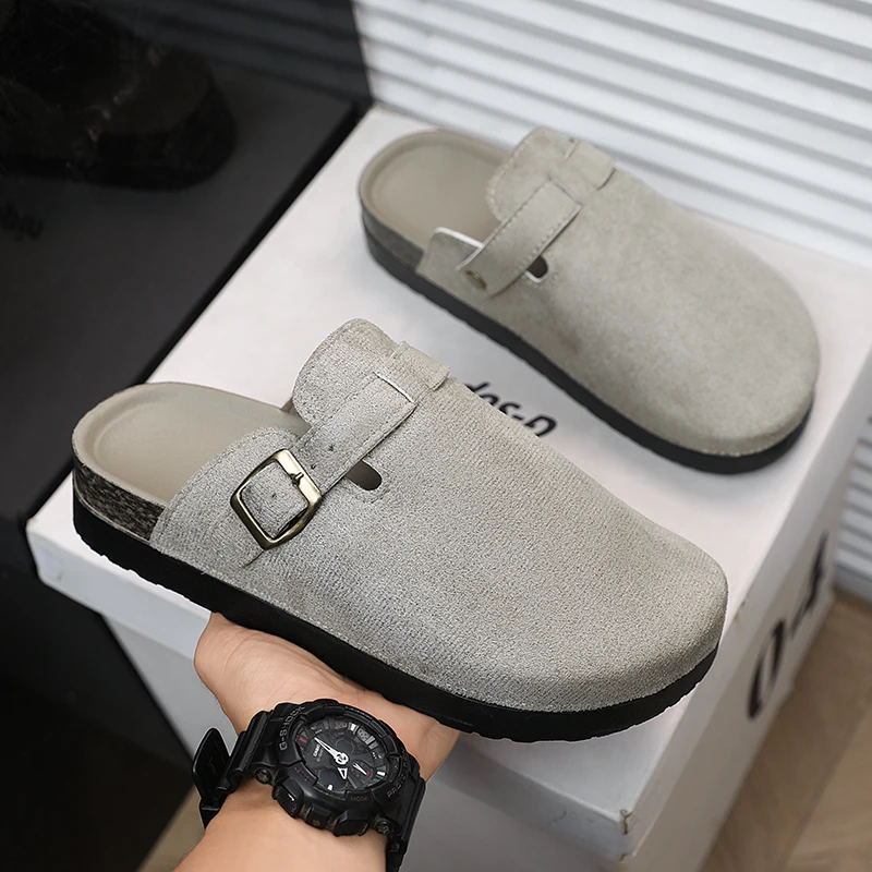 

2026 новые уличные пляжные шлепанцы, домашняя обувь, модные женские замшевые шлепанцы, мужские сабо, сандалии с пробковой стелькой и поддержкой свода стопы