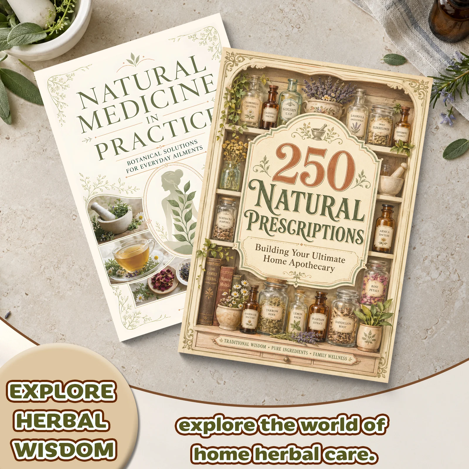 Herbal Wellness & Home Apothecary Collection, 250 Botanical Self-Care Ideas + Practical Herbal Guide, Build Your Ultimate Home