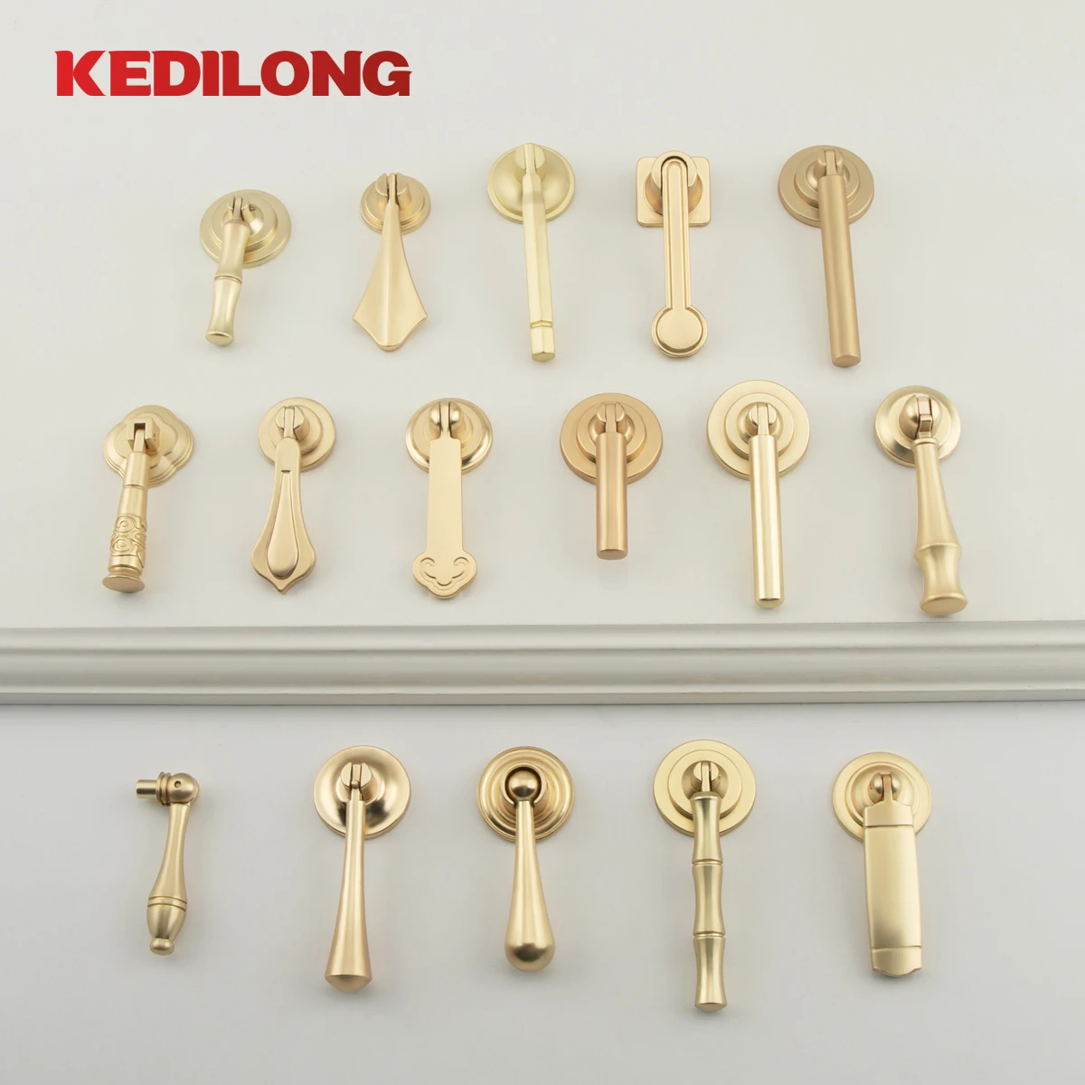 KEDLO Hardware per mobili Modern Light Luxury maniglia a foro singolo armadio da cucina maniglia a sospensione in oro cassetto manopola dell'armadio