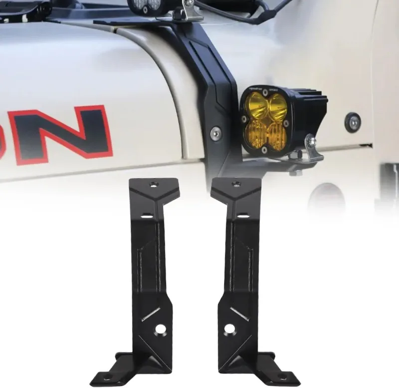 

Dual Pillar A Light Mounting Windshield Led Light Brackets For 2018-2024 Wrangler Jl 4xe Gladiator(Not for Mojave and 392)