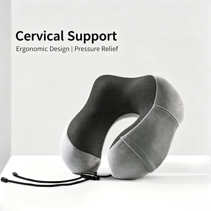 U Shaped Memory Foam Neck Pillow Soft Travel Cervical Support Pillow Airplane Sleeping Healthcare Cushion