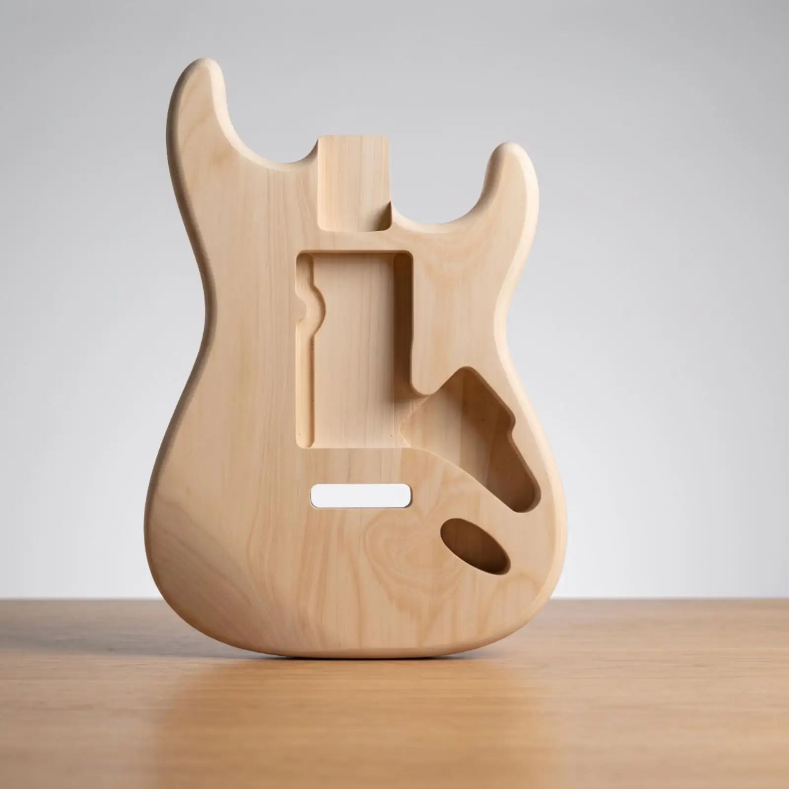 Unfinished Poplar ST Guitar Body DIY Electric Guitar Kit with Pre-cut Cavities for Custom Builds Luthier Craft
