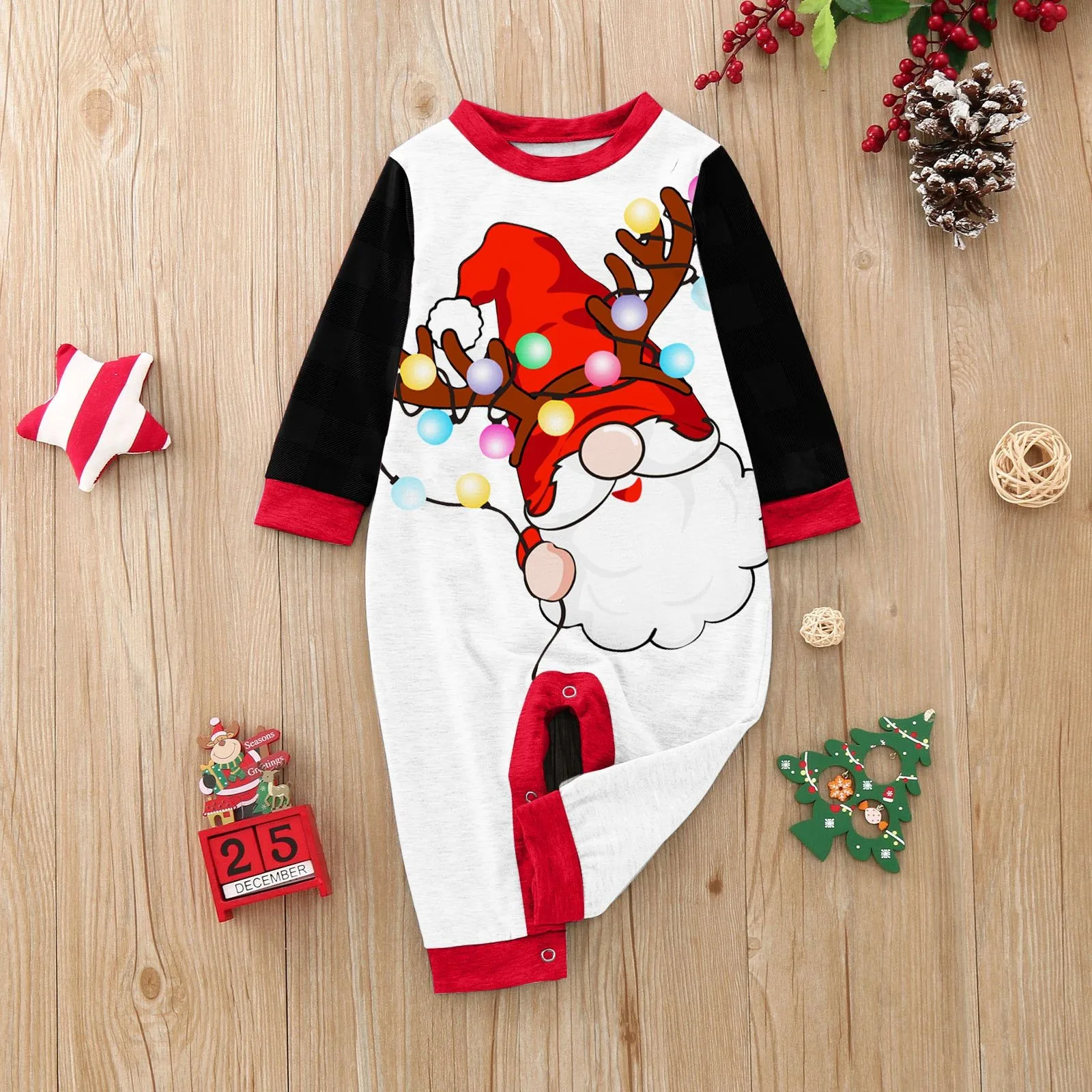 Ensemble de pyjama imprimé dessin animé joyeux Noël pour enfants, costume de famille, vêtements pour enfants, mère, père, enfants, 2 pièces trempées