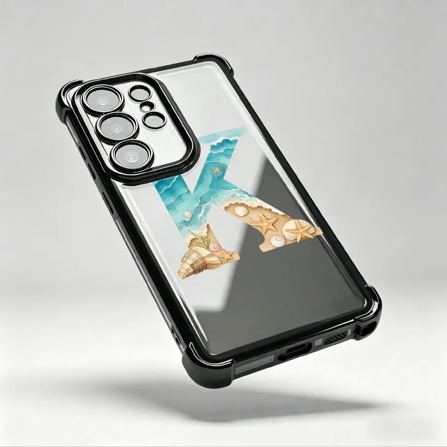 Bild 4: Strand Buchstabe K W Handyhülle für Samsung Galaxy 26 S22 Plus S21 S24 FE Note 20 Ultra S25 Edge S20 Ultra S23