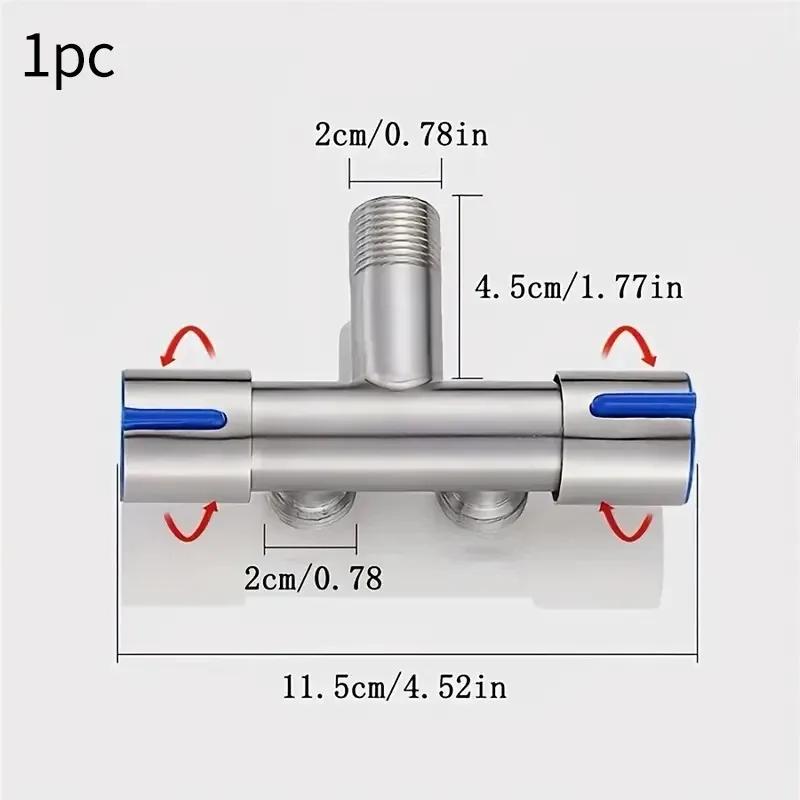 Válvula de ángulo de Control doble, rociador de bidé para inodoro, accesorios de baño, acero inoxidable 304, uno en dos salidas, G1/2