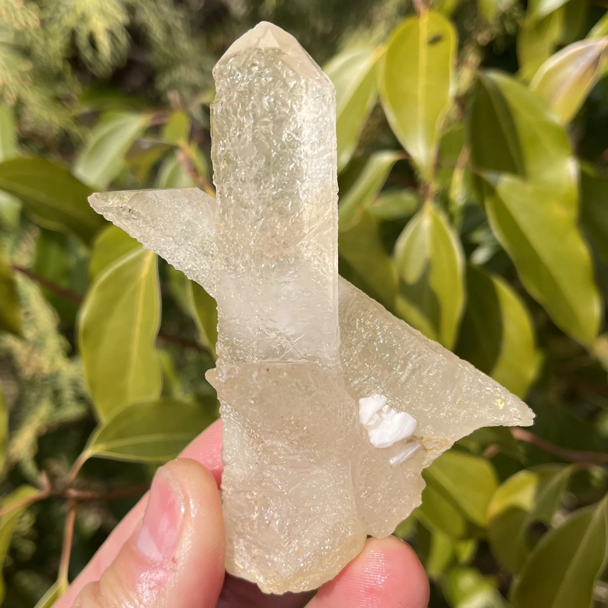 Natural white crystal backbone and calcite symbiotic crystal cluster specimen Feng Shui energy healing stone home decoration