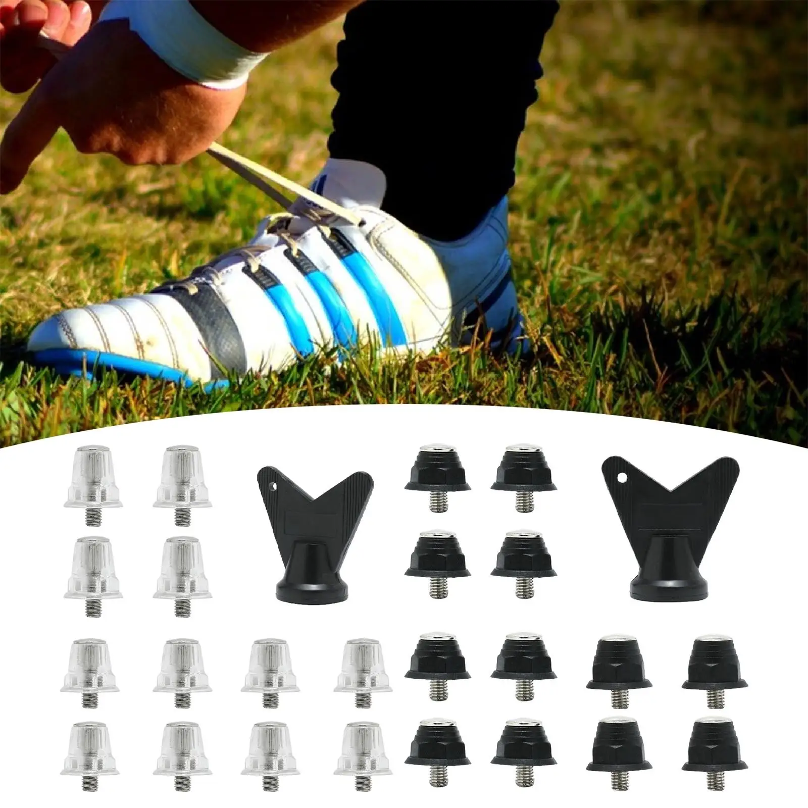 

12 Pieces Football Boot Spikes Replacement Stable Portable Comfortable Accessories Nylon for Indoor Outdoor Sports Training