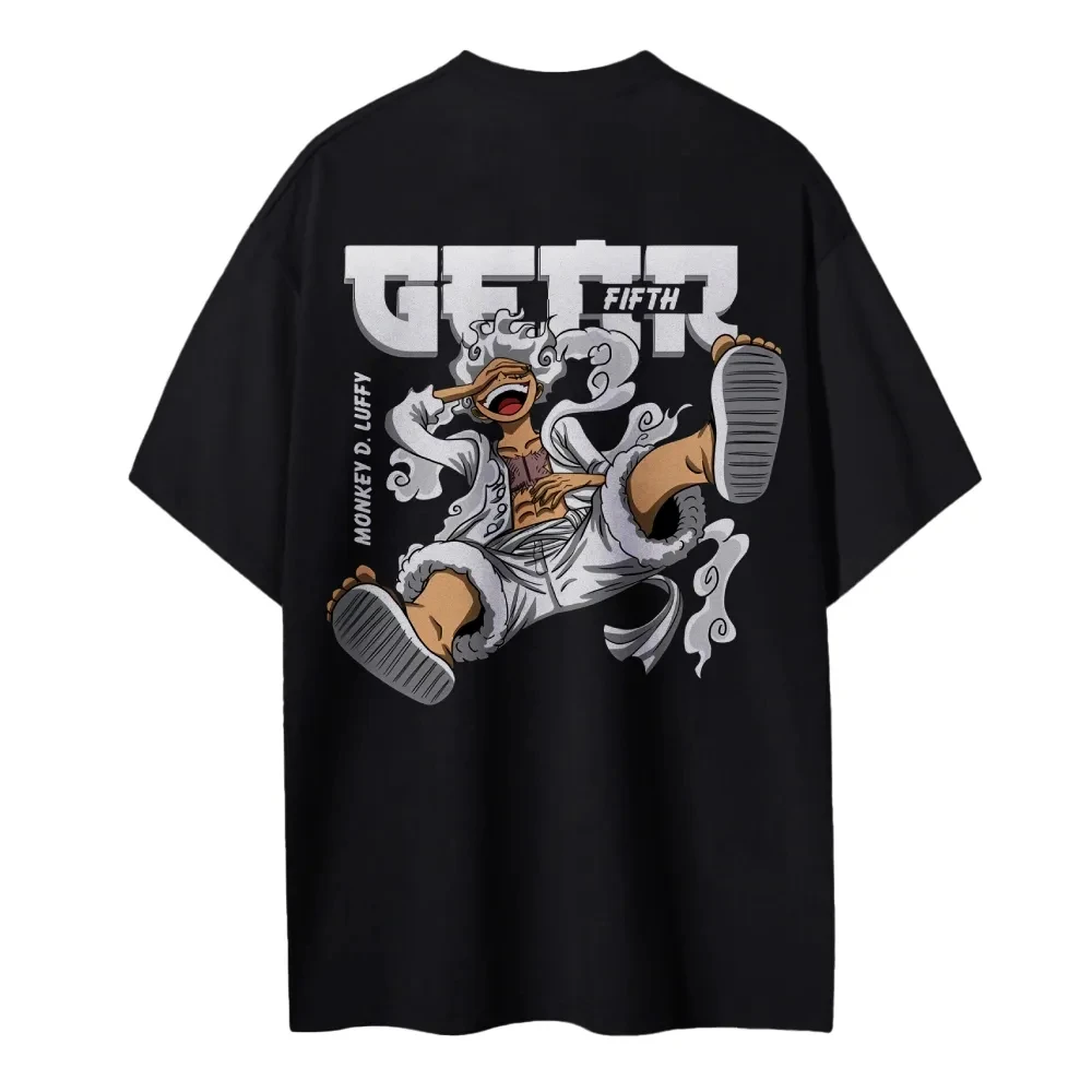 

One Piece Men's T-shirt Monkey D. Luffy Japanese Anime Retro Tee Summer and Spring New Boy's Short Sleeves Parent-child Outfits