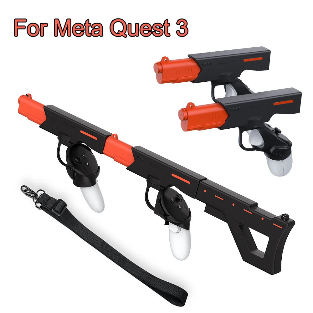 For Meta Quest 3 VR Detachable Gun Stock Controller Grips Enhanced FPS Gaming Shooting Experience for Meta Quest 3 Accessories