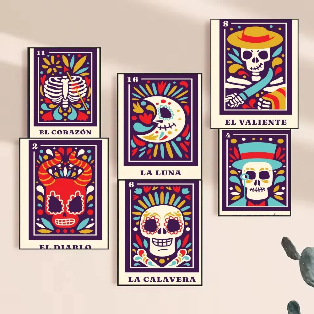 1pc Hot Modern Graffiti Mexican Skeleton Mexico LA DAMA Nordic Poster Posters Home Room Bar Cafe Decor Art Wall Painting Picture