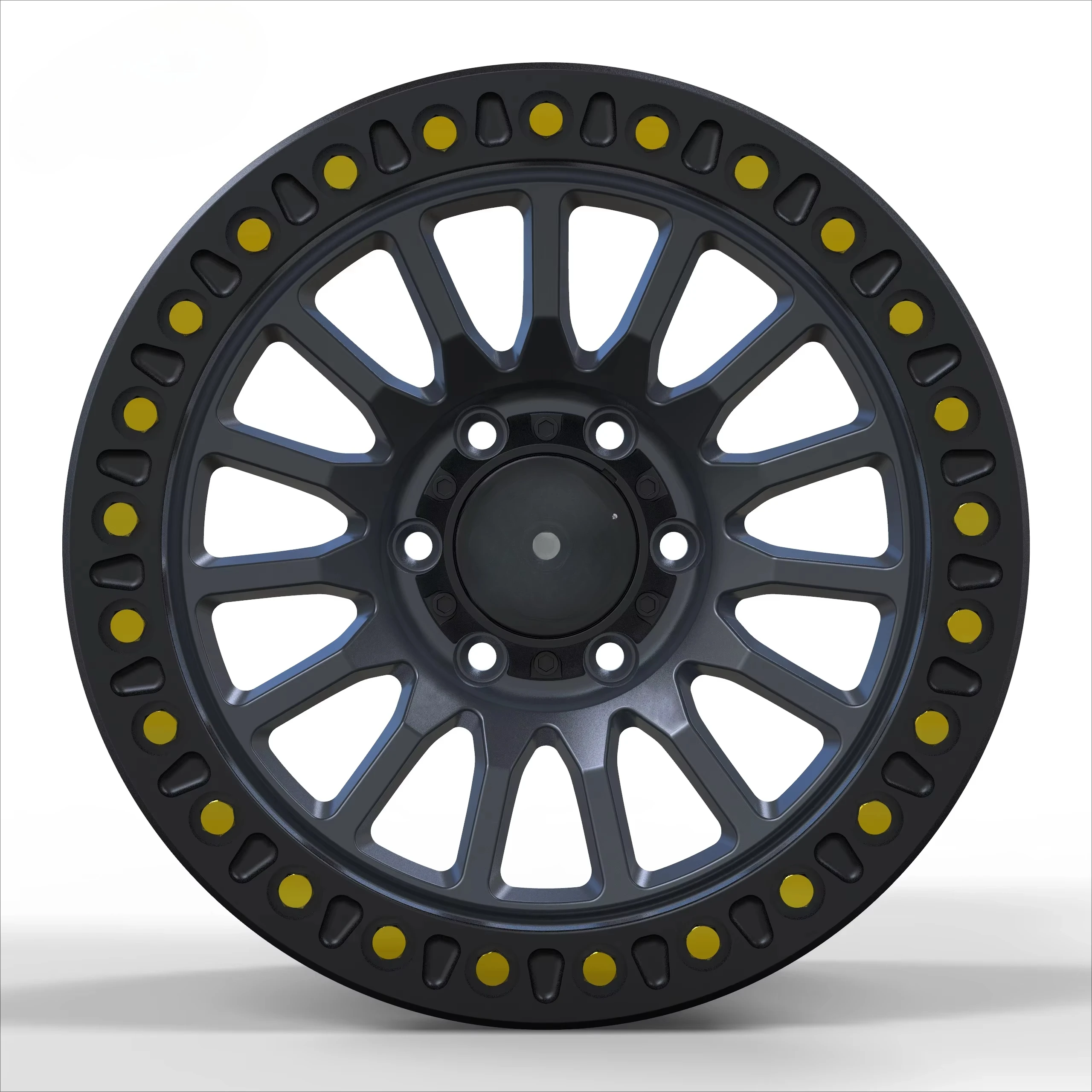 Simulated Bead Gold Rivets Multi-Spoke