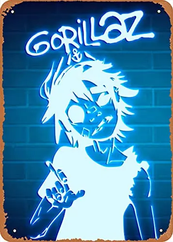 Music Gorillaz Neon 3 Poster Metal Tin Sign 8\