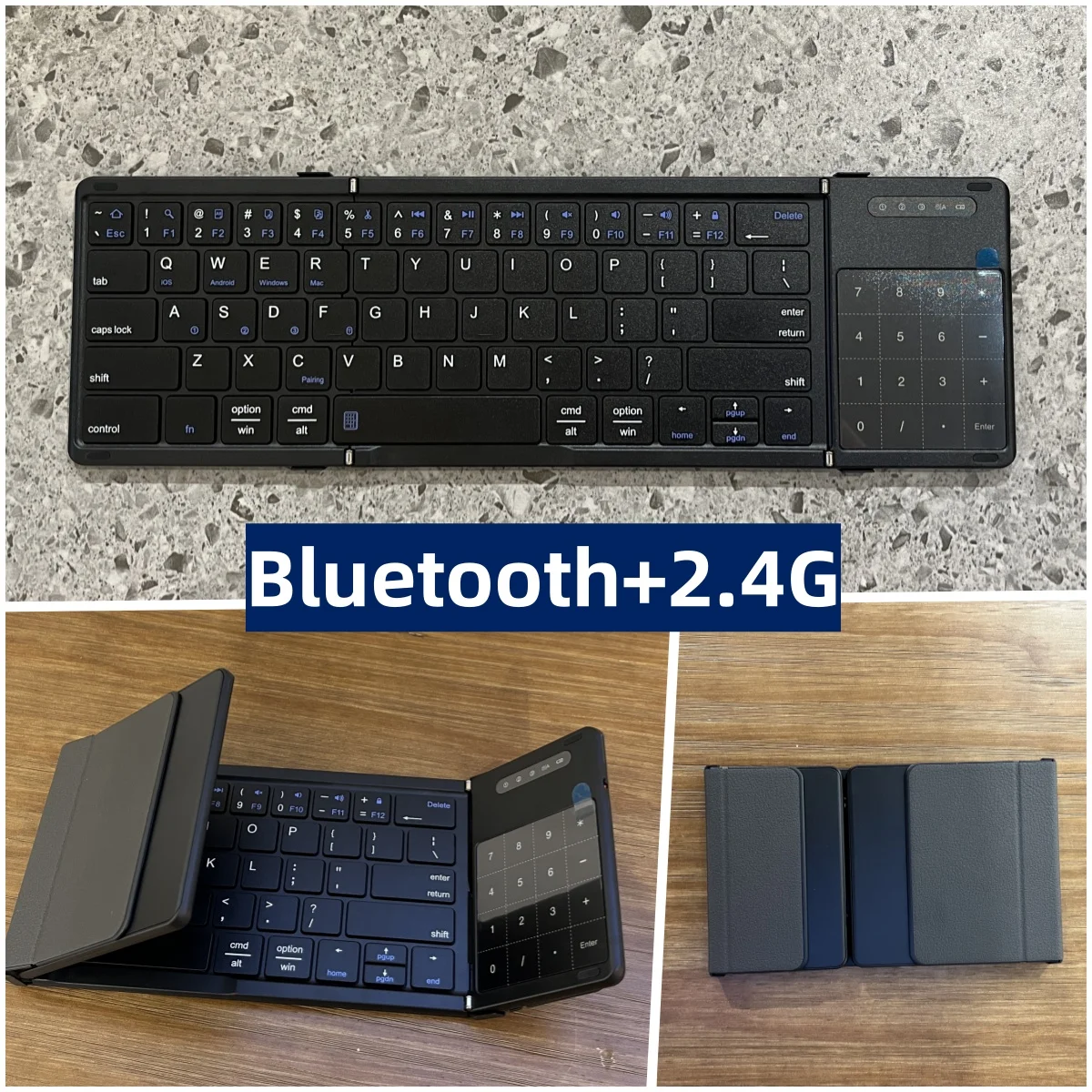 Good quality Wireless Bluetooth Folding  keyboard for pad Notebook Mobile Phone