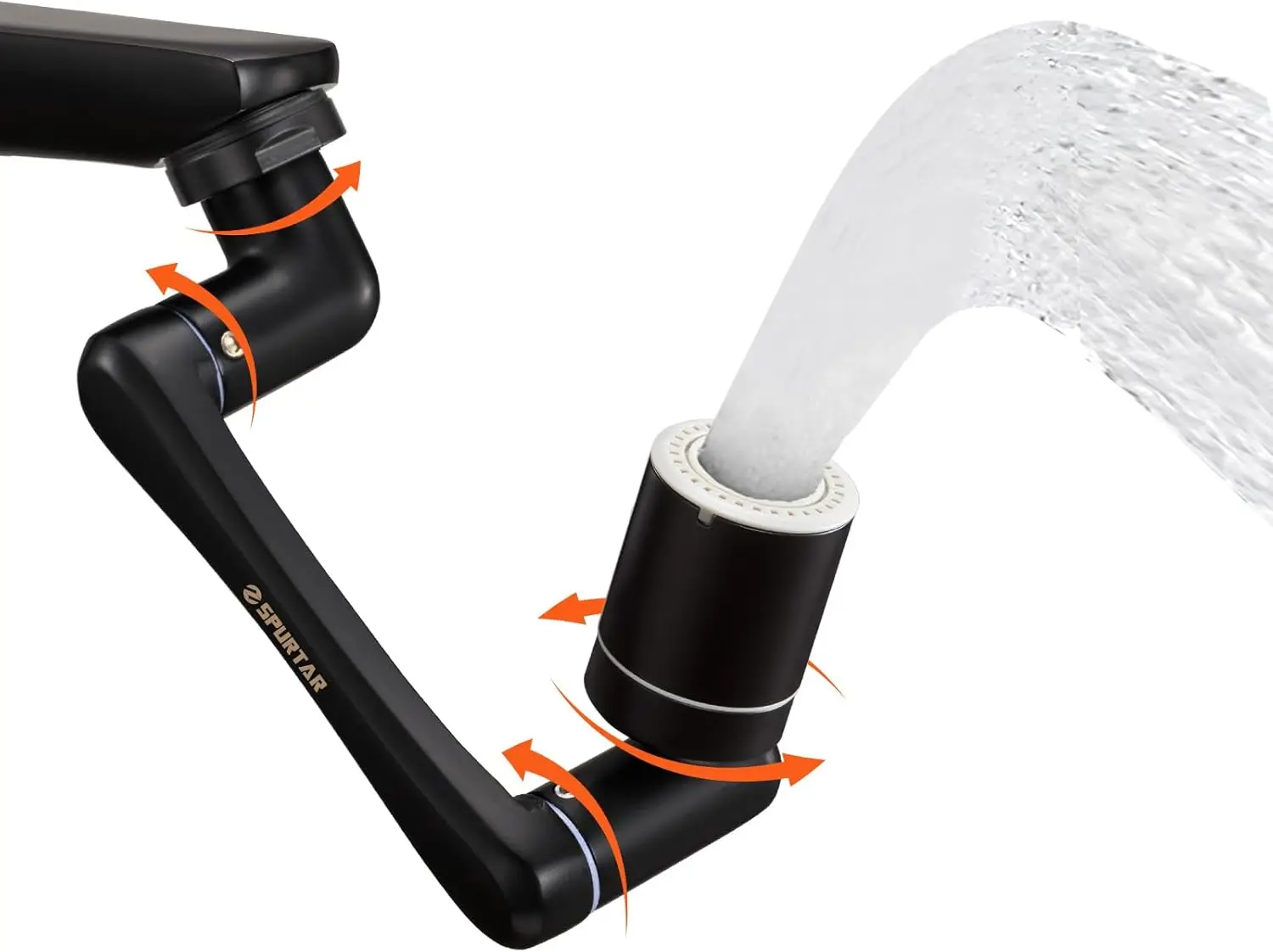 

1440° Swivel Bathroom Faucet Extender, 2-Spray Mode Aerator with G1/2" 55/64" 15/16" Threads, Easy Installation, Black