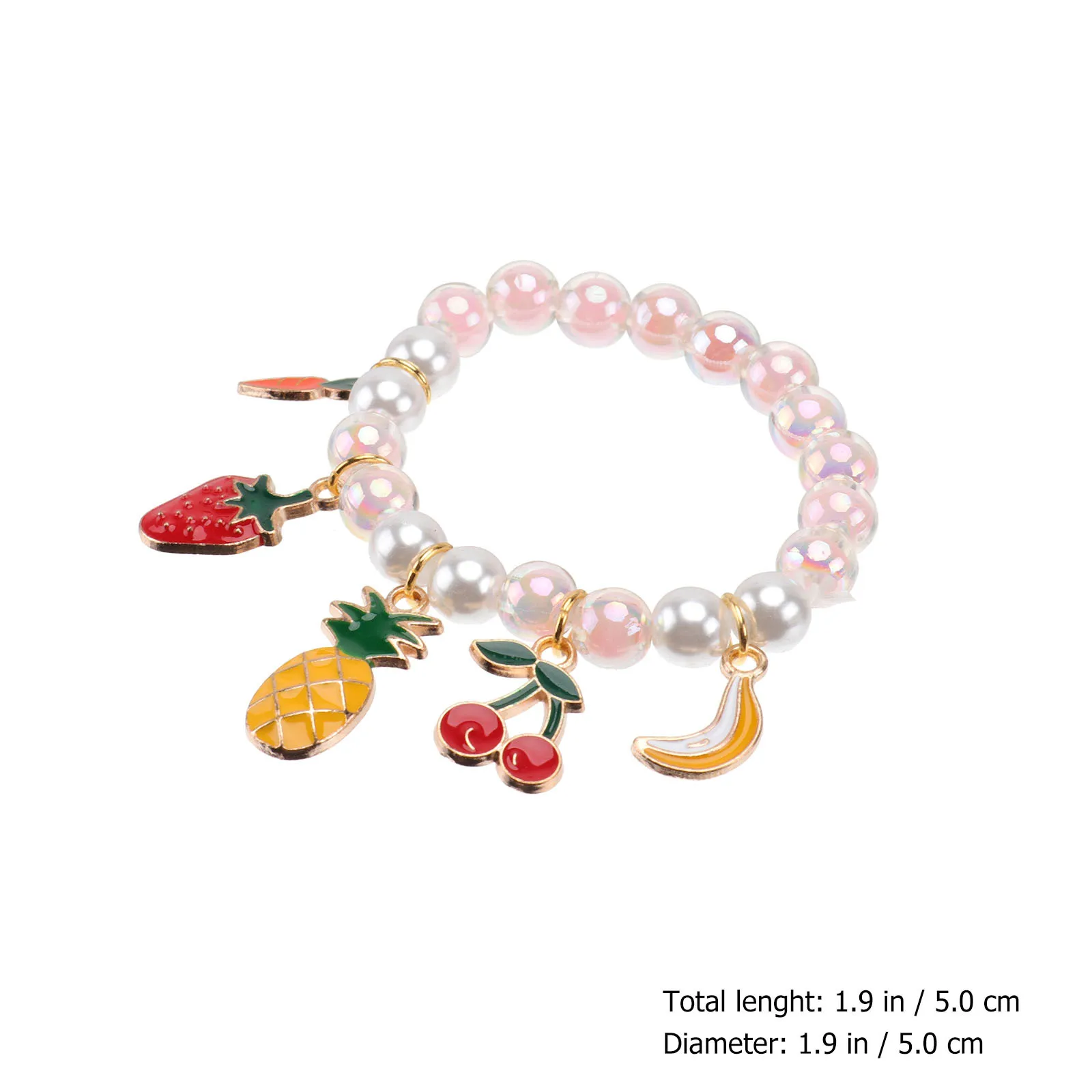 2 SZT. Bransoletki Dziecięce Koralikowe Łańcuszki na Nadgarstek dla Dziewczynek Dekoracja Imitacja Perły Urocza Zabawka