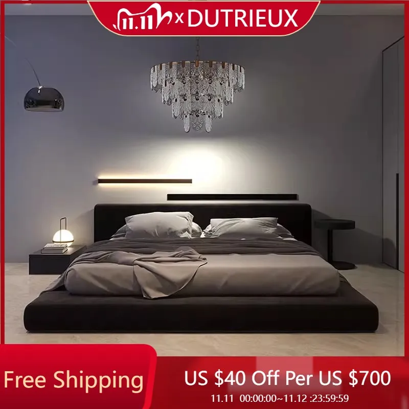 

Minimalist High End Bed Frame American Style Master Bedroom Tatami Modern Bed Aesthetics European Design Muebles Beds Furniture