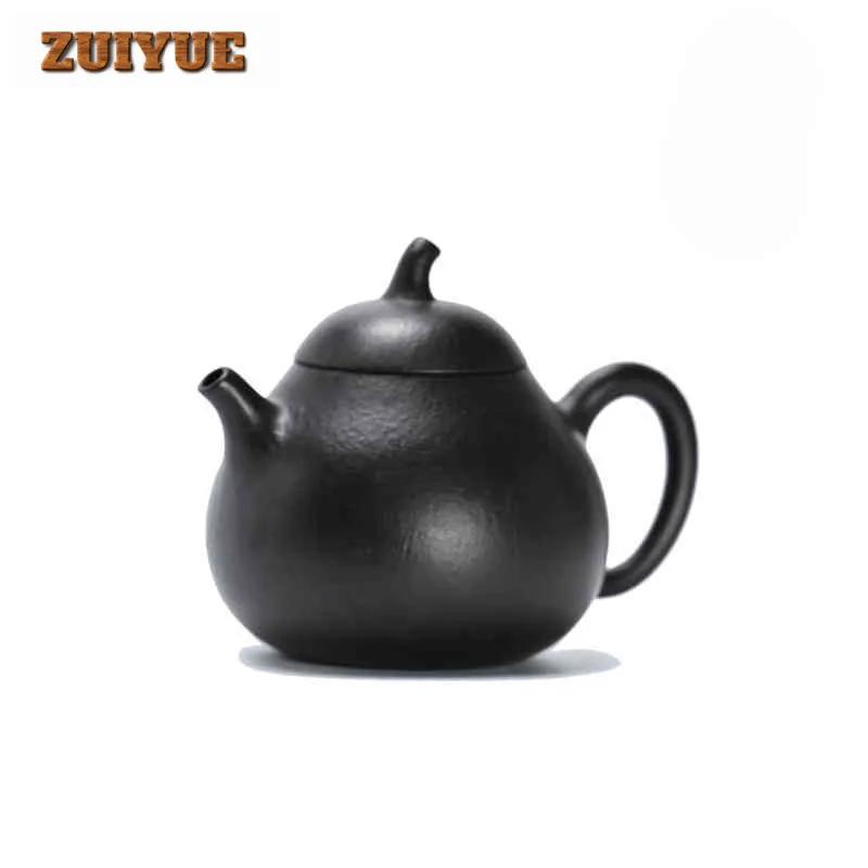 

130ml Aesthetic Yixing Purple Clay Teapots Handmade Eggplant Black Pot Raw Ore Dahongpao Mud Tea Maker Kettle Zisha Teaset Gift