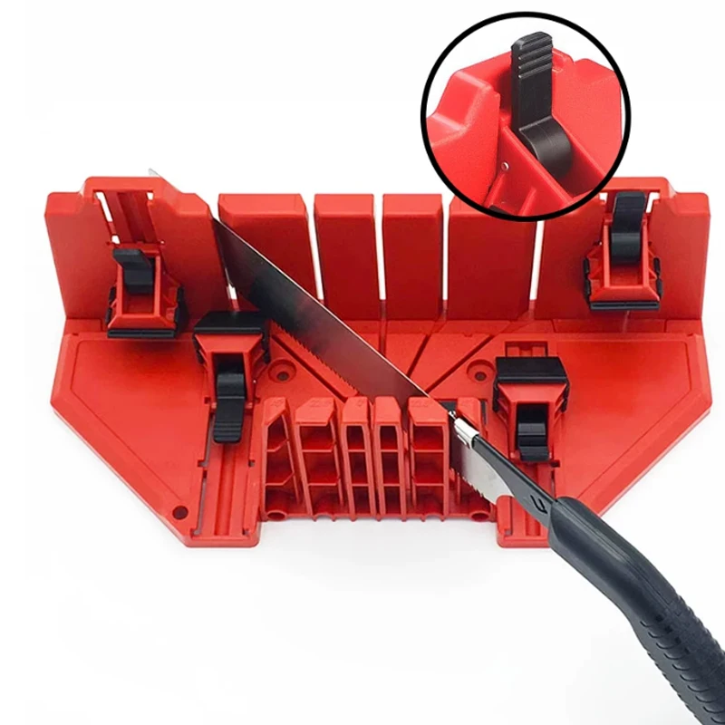 AOBT 22.5/45/90 Degree 1pcs Wood Cutting Clamping Miter Saw Box Woodworking Angle Cutting for Carpenter Back Saw for Plaster