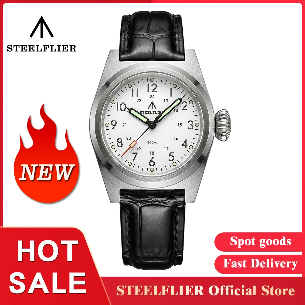 STEELFLIER Official SF744T Men Watch VH31 Mute Quartz Movement 200M Waterproof Diver Super Luminous Business Fashion Wristwatch