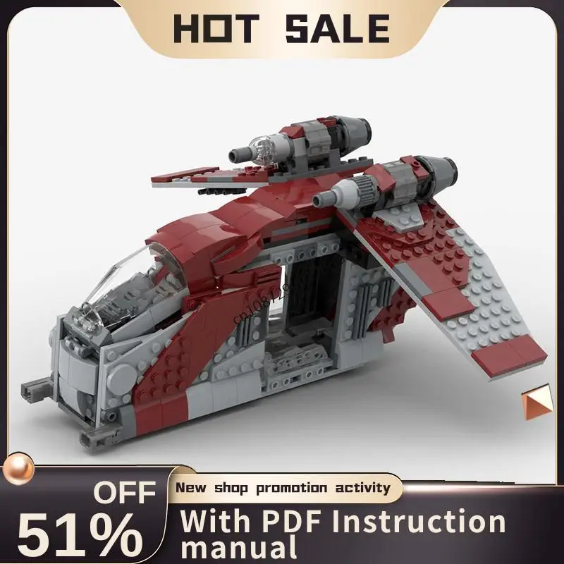 New 434PCS Famous Star Battle Movie Moc Gunship LAAT Model DIY Creative Ideas 75362 Child Toy Birthday Gifts Custom Puzzle