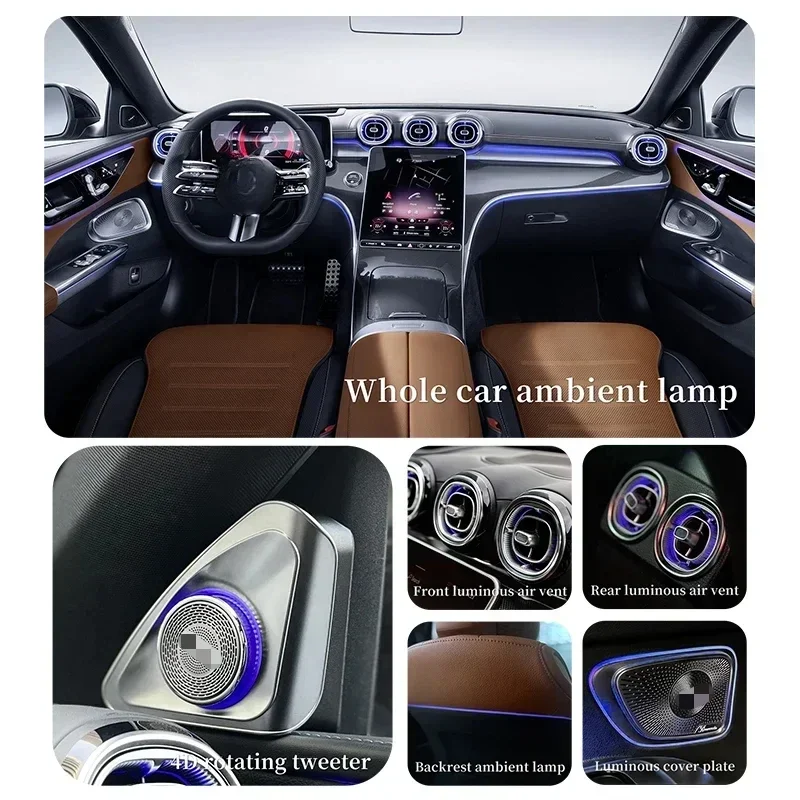 For Mercedes-Benz GLC-Class X254 Full Set Ambient Light Accessories Rotary Tweeter Luminous Turbine Vent Car Door Speaker Cover