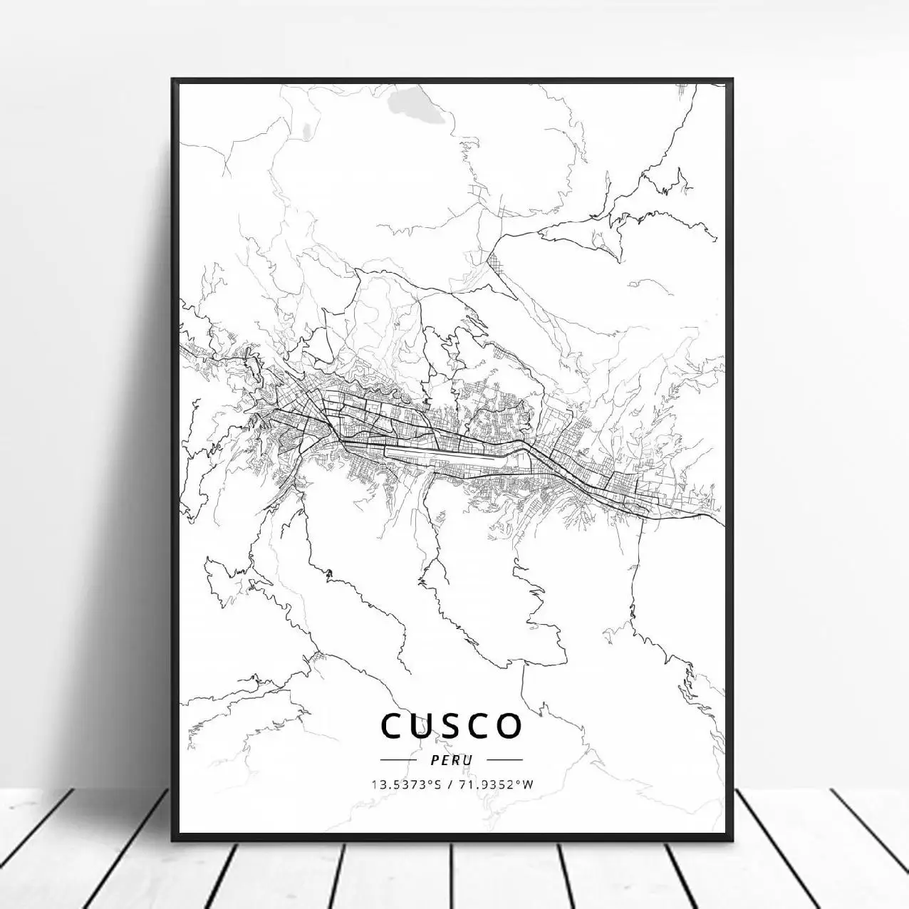 GX1546 Lima Cusco Trujillo Map City Peru Modern Minimalist Poster Prints Canvas Painting Wall Art Picture Living Room Home Decor