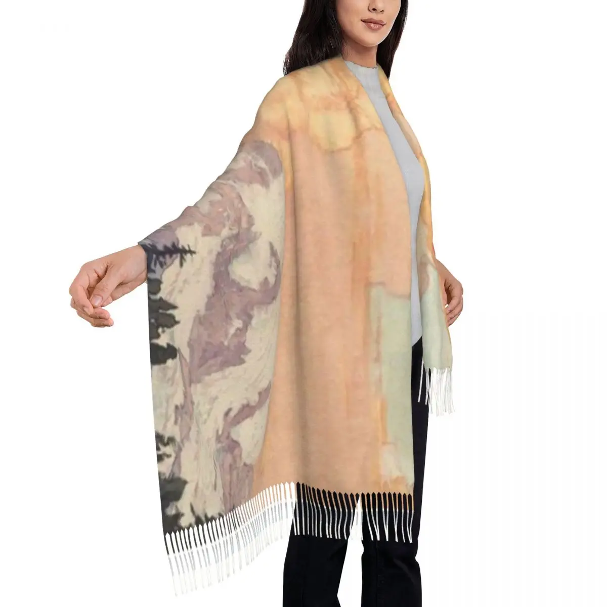 Storms Over Keiisino Nature Landscape Shawl A Tassel Scarf