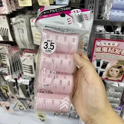 일본 DAISO 헤어 컬 디자인 수면 컬 튜브, 손상 없는 헤어 자체 접착 프렌치 컬