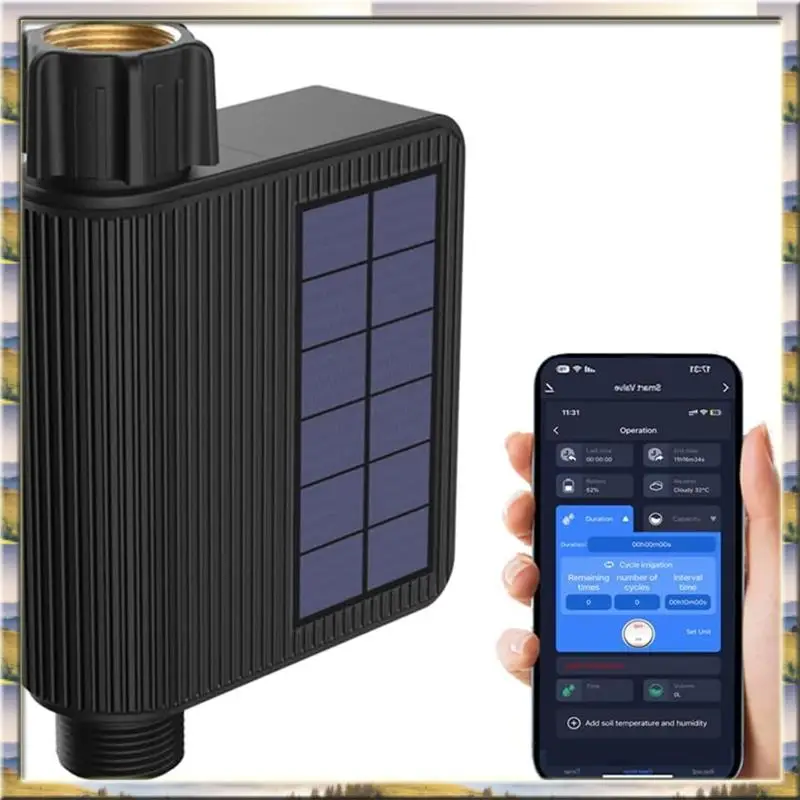 AA46 HOT-Solar Energy Tuya Smart Wifi Watering Timer Sprinkler Drip Irrigation System With Built-In Water Flow Recorder