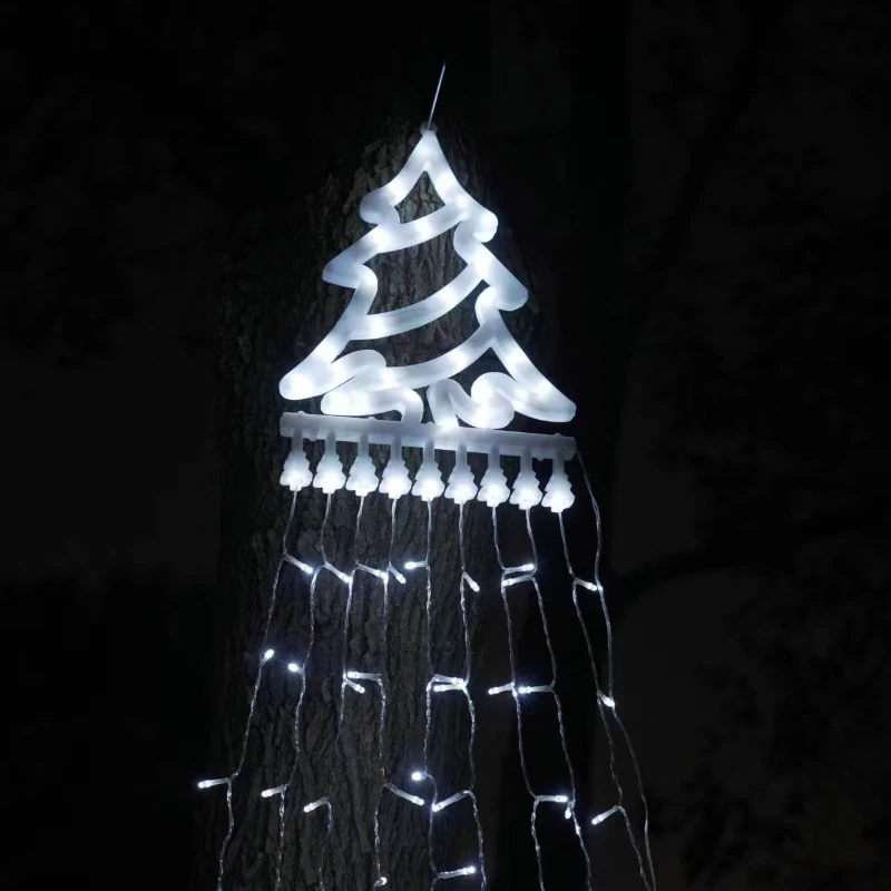 LEDソーラークリスマスツリーデコレーション、フルスキースター大気ライト、文字列、滝ライト、結婚式、キャンプテント