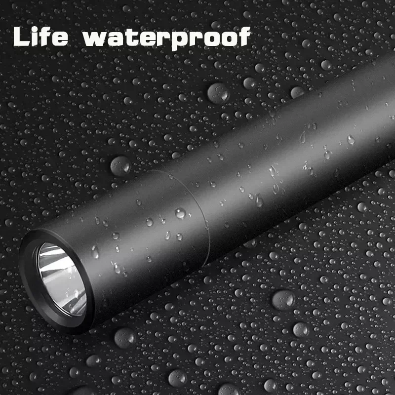 Mini Portable LED Flashlight USB Rechargeable Pocket Light Built-in Battery Zoomable Camping Searching Lantern