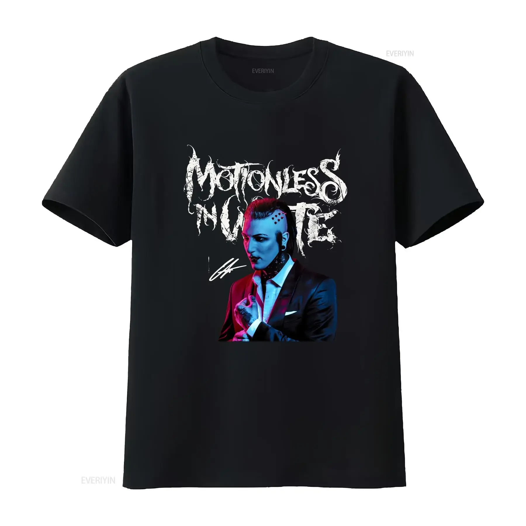 Chris Motionless in White T shirt Black S 5XL vintage Washed Stylish Breathable Versatile Stretched homme streetwear Slightly