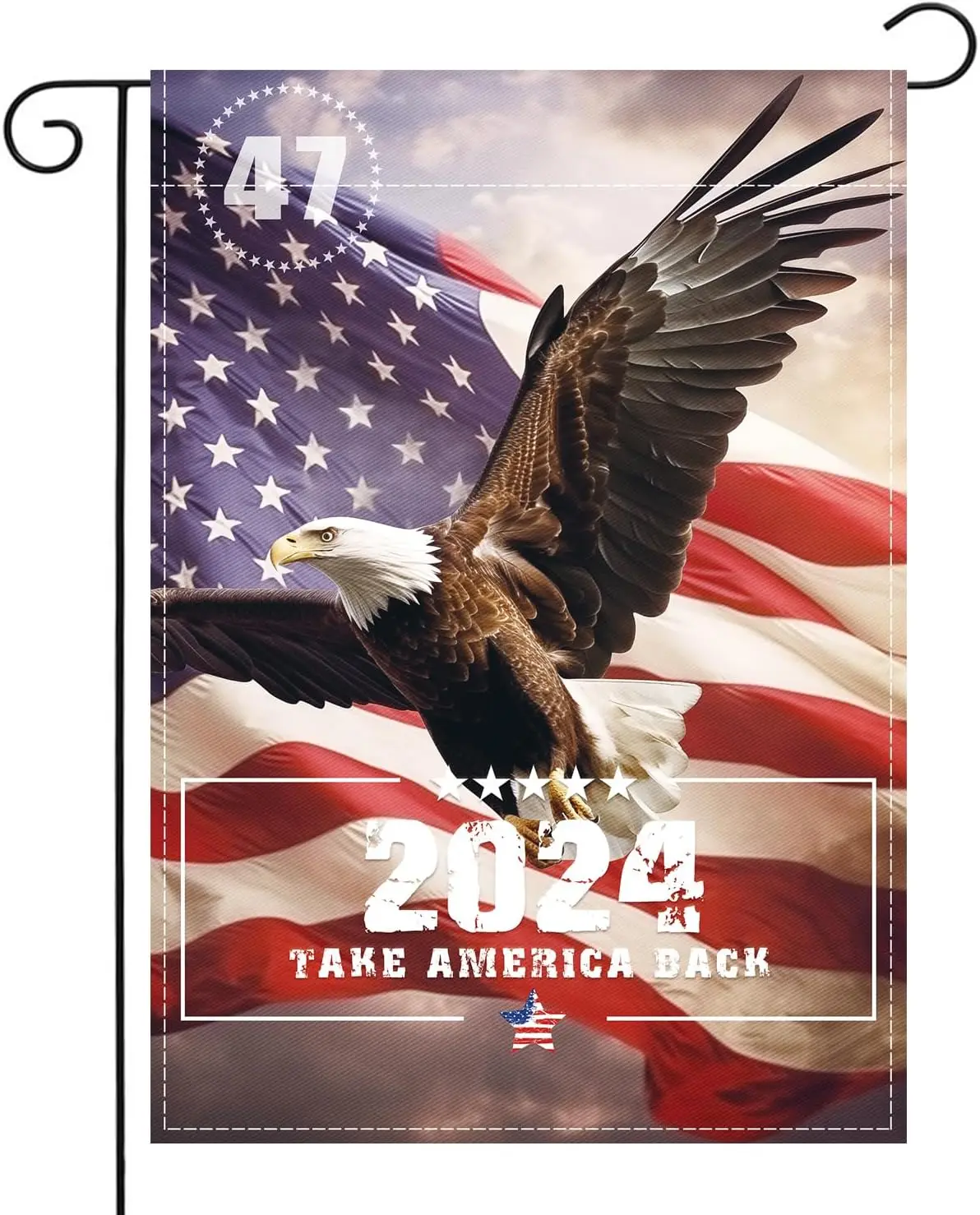 Trump 2024 Garden Flags Take America Back 12x18 Inch Double Sided Polyester Fabric US Election Indoors Outdoors Decoration for Y