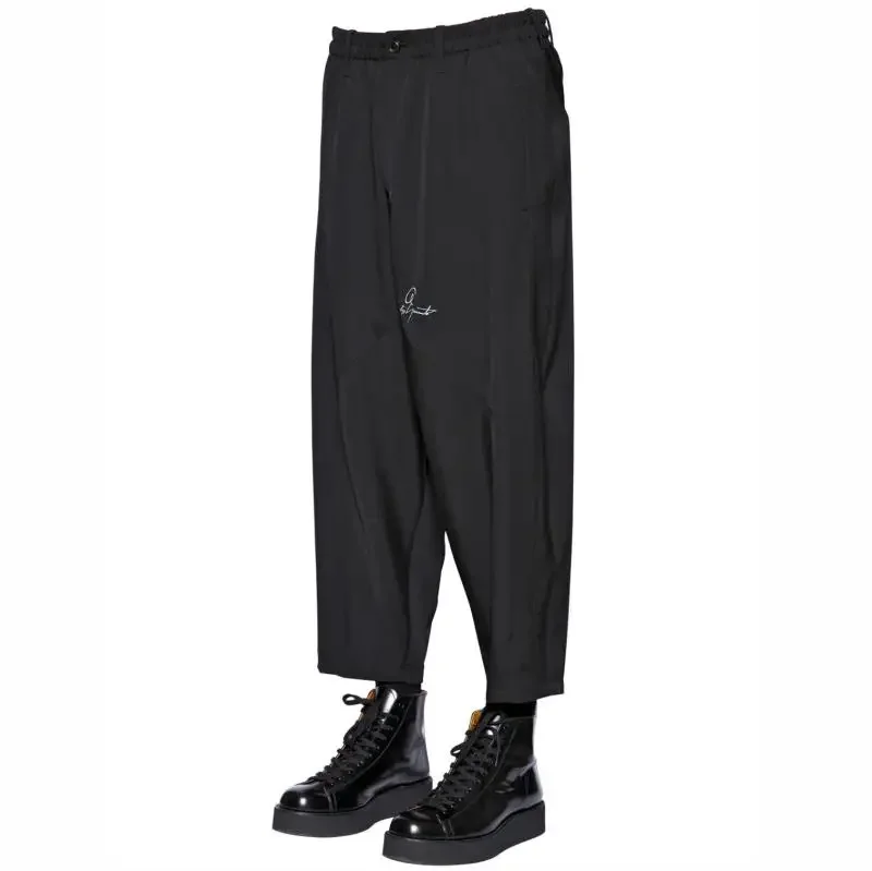 YOJI OOAK RELAX ED PANTS LOGO @ Signature الصوف المطبوع تسعة سنتات السراويل فضفاضة كبيرة الحجم الإبداعية #2