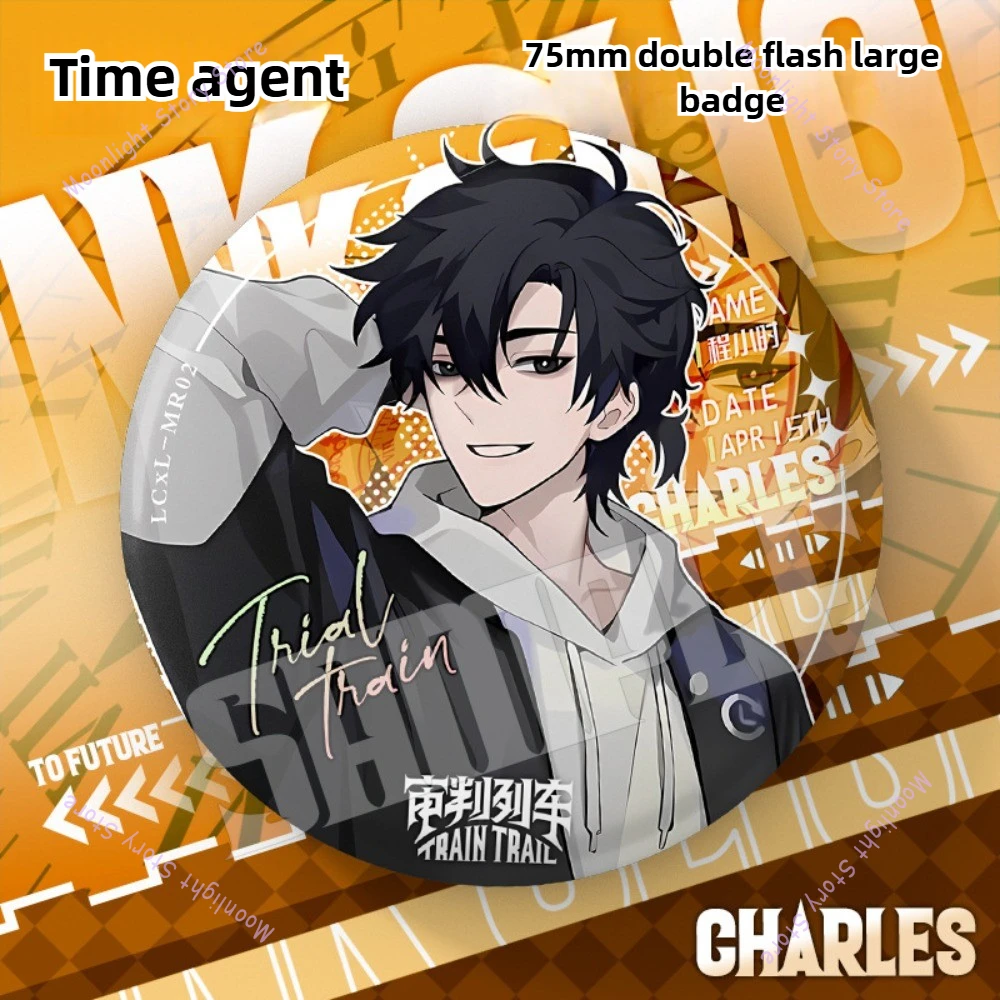 75 مللي متر رابط انقر أنيمي شارة دبوس تصميم فلاش مزدوج للملابس حقائب القبعات الديكور جمع هدية الإكسسوارات لمحبي #2