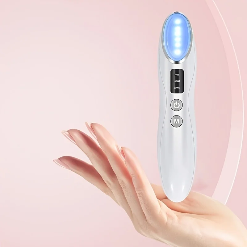 Electric Eye Massager Pen LED Photon Therapy Vibration Heated Anti-aging Wrinkle Removal Device Dark Circle Puffiness Skin Care