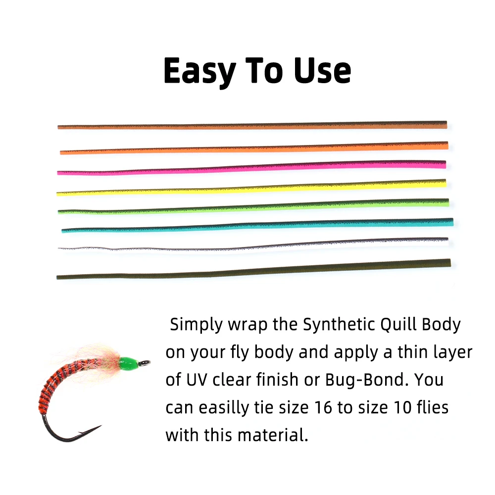 1 Sheet/8 Sheets Synthetic Peacock Quills Fly Fishing Tying Material for Nymph Bug Shrimp Body Wrap Skin