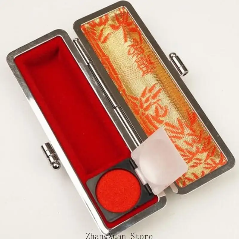 Professionelle Stempelbox mit samtiger Stoffauskleidung, tragbarer Stempelhalter 3XUF – Detail 3