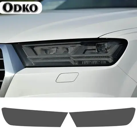 ऑडी Q7 4M 2016-ऑन SQ7 2020 2021 2022 एक्सेसरीज़ के लिए 2 पीस कार हेडलाइट प्रोटेक्टिव फिल्म पारदर्शी स्मोक्ड ब्लैक TPU स्टिकर 8 best sales ऑडी क्यू7 2021 - №7