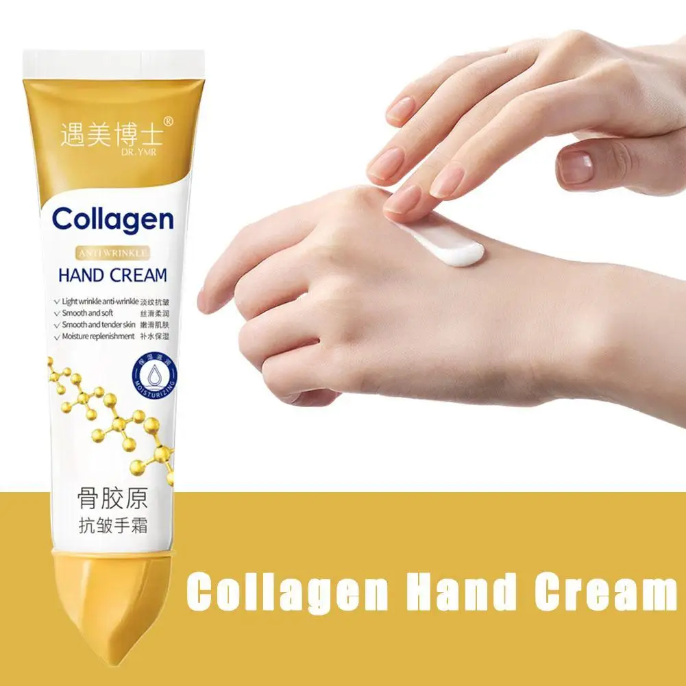 30g Collagen Anti-wrinkle Hand Cream Skin Soften Nourish Anti-drying Whitening Moisturizing Skin Care Cracked Repair Cream