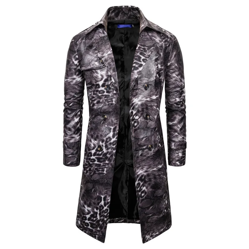 

Nice Male Vintage Long Double breasted trench coat Autumn Winter Medieval Pure Outerwear Charming Windproof Men's Clothing S-3XL