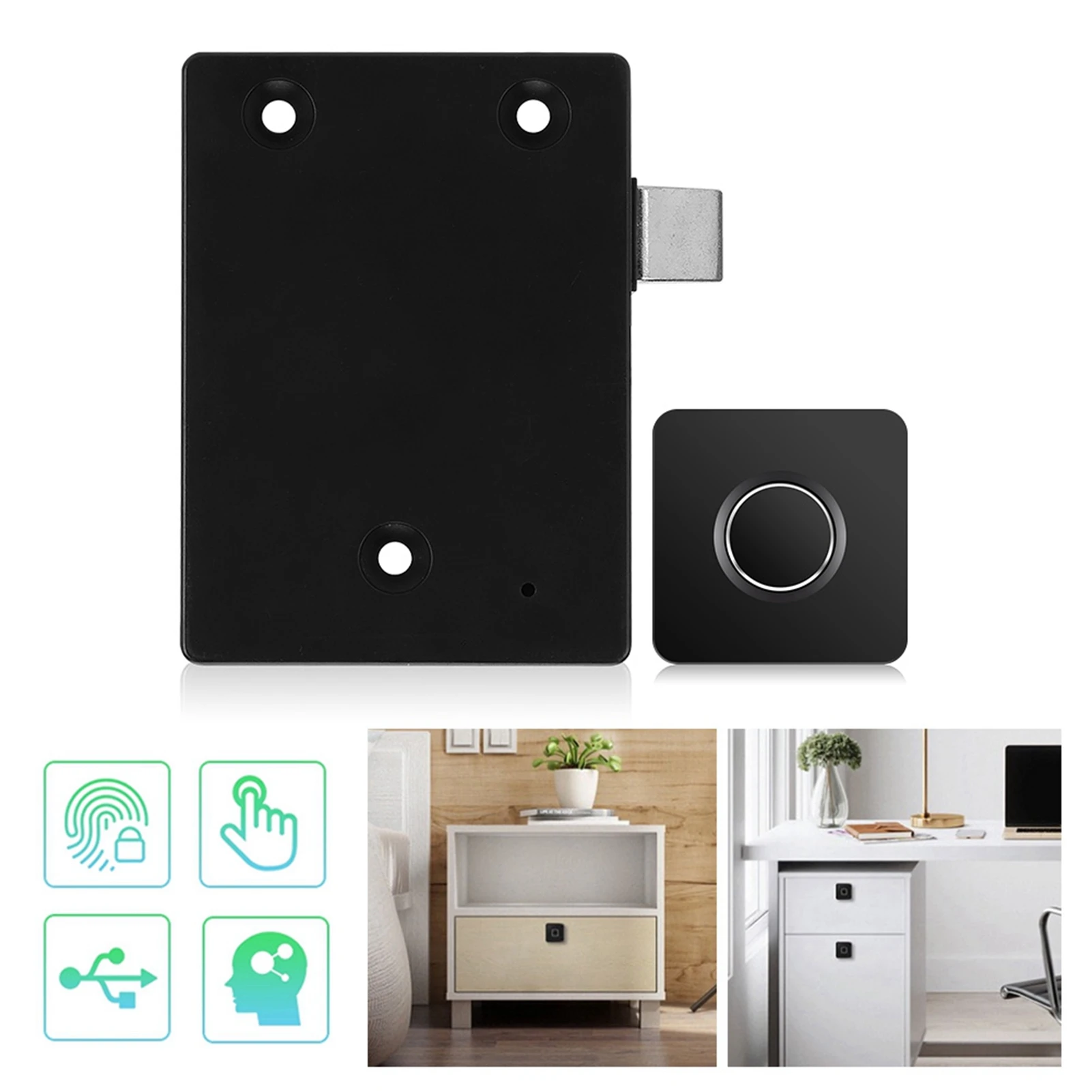 

Home Security Device Smart Biometric Fingerprint Lock Home Drawer Cabinet Wardrobe Lock Anti Theft Keyless