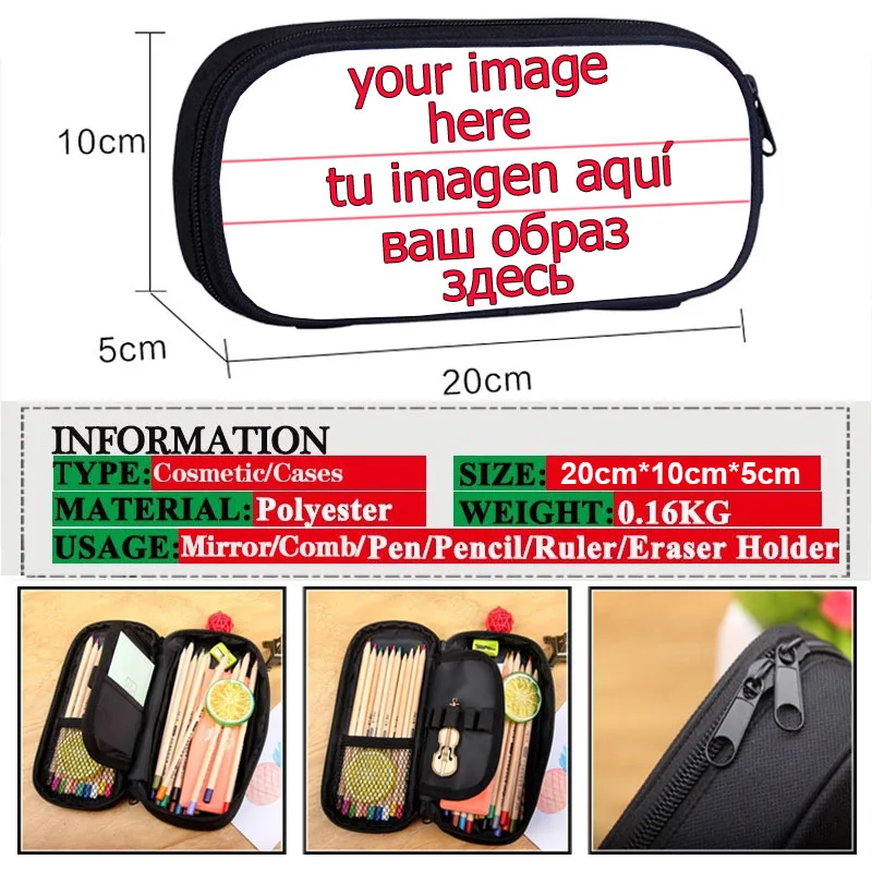 Cute Panda / Racoon Print Cosme Case Pencil Bag Red Panda Storage Bags Pencil Box Organizer Zipper Pouch School Case Supplies