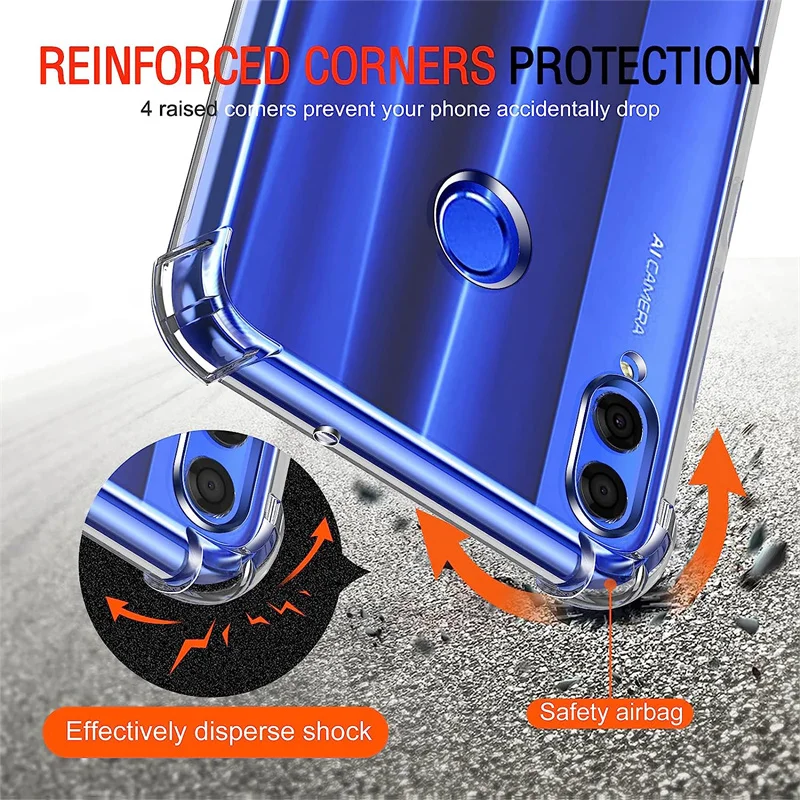 Soft Clear Case for Honor-8X Phone Cases Honor 8X Shockproof Silicone Cover Honor 8 X Case Huawei Honor 8X